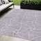 Homeroots 5' X 8' Lavender And Ivory Geometric Washable Indoor Outdoor Area Rug 612882 - alternate 1