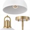 Jonathan Y Zane 9.5 in. 1-Light Modern Farmhouse Industrial Metal Dome LED Pendant, White/Brass Gold JYL9573D - alternate 9