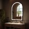 Homeroots 31" Black Lighted Arch Metal Framed Bathroom Vanity Mirror 564853 - alternate 4