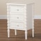 Baxton Studio Malinda Classic White Wood 3-Drawer End Table with Spindle Legs 253-14066-ZORO - alternate 4