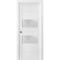 Sartodoors Sliding French Pocket Door 30 x 84 inches with Frosted Glass 2 lites, Lucia 4010 White Silk, Kit Tr LUCIA4010PD-WS-3084 - alternate 1