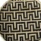 Homeroots 13in Black And Natural Round Wicker Greek Key Handmade Tray With Handles 476490 - alternate 3