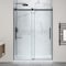 Anzzi 76'' x 45-48'' Sliding Frameless Shower Door in Matte Black with Alcove Center Drain Shower Base SD-5901103C-MB - alternate 6