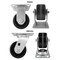 Hyw Products Heavy Duty Caster Set 4in Phenolic Wheels, 2 Rigid & 2 Swivel, 4PK 40-40R-A1-PH-2,40-40S-A1-PH-2 - alternate 2