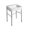 Whitehaus Collection Britannia Rectangular Sink Console with Front towel Bar and No Hole Drill B-U60-DUCG1-A06 - alternate 1