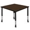 Regency Square Kee Height Adjustable Mobile Classroom Activity Table, 42 in W, 42 in L, Neo Walnut TB4242NWAPCBK - alternate 1