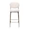Homeroots Set of Two 29" White and Gold Velvet and Metal Low Back Bar Height Bar Chairs, 2PK 719631 - alternate 5