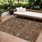 Homeroots 8' X 10' Brown Tan And Red Floral Washable Indoor Outdoor Area Rug 603434 - alternate 1