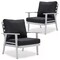 Leisuremod Walbrooke Outdoor Patio White Aluminum Armchairs With Cushions, Charcoal, 2PK WW-31-27CH2 - alternate 1
