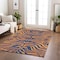 Homeroots 5' X 8' Navy Blue And Pink Animal Print Washable Indoor Outdoor Area Rug 600679 - alternate 5
