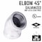 B & K STZ Industries 1/8 in. FIP each X 1/8 in. D FIP Galvanized Malleable Iron 45 Degree Elbow 501802 - alternate 2