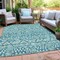 Homeroots 3' X 5' Teal Blue And Ivory Southwestern Washable Indoor Outdoor Area Rug 594190 - alternate 4