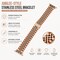 Elegani Rose Gold Classic Multi-Link Stainless Steel Replacement Band Compatible with Apple Watch 44mm HC5LSB-RGD-44mm - alternate 4