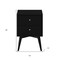 Homeroots 26" Black Solid Wood Two Drawer Nightstand 399246 - alternate 5