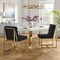 Homeroots Set of Two Tufted Black And Gold Upholstered Faux Leather Dining Side Chairs 545051 - alternate 4