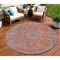Homeroots 8' Orange And Red Round Medallion Washable Indoor Outdoor Area Rug 616282 - alternate 1