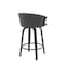 Homeroots 26" Gray and Black Faux Leather Counter Height Swivel Bar Chair 534419 - alternate 5