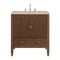 James Martin Vanities Myrrin 30" Single Vanity, Mid-Century Walnut w/ 3 CM Tajnar Eclos Top 485-V30-WLT-3TJR - alternate 1