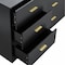 Homeroots 63" Black Wood Accent Cabinet With Nine Drawers 716333 - alternate 4
