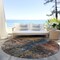 Homeroots 8' Blue Copper And Brown Round Abstract Washable Indoor Outdoor Area Rug 606058 - alternate 6