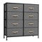 Homeroots 32" Gray and Black Steel and Fabric Eight Drawer Chest 484691 - alternate 1