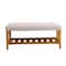 Homeroots 40in Light Gray and Brown Upholstered Polyester Bench with Shelves 286429 - alternate 1