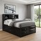Homeroots Solid Wood Full Black Eight Drawers Bed 383801 - alternate 3