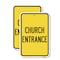Signmission Church Entrance, 12'' X 18'' 2 Signs, Heavy Gauge Aluminum, 2PK A-1218-2PACK-24457 - alternate 1