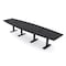 Skutchi Designs 14ft Conference Table With Power Unit | 14 Person Modular Boat Meeting Table | Harmony Series HAR-BOT-48X168-T.BK-WA7949-EBLK - alternate 1