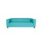 Homeroots 84" Teal Blue Faux Leather Sofa With Black Legs 530488 - alternate 4