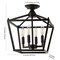 Jonathan Y Plains 12" 4-Light Modern Farmhouse Metal Open-Frame Pagoda LED Semi Flush Mount Mini Lantern, Oil Ru JYL7610A - alternate 6