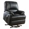Homeroots 34" Black Faux Leather Power Massage Lift Assist Recliner 318865 - alternate 1