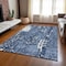 Homeroots 9' X 12' Denim Blue And Ivory Abstract Washable Indoor Outdoor Area Rug 612933 - alternate 3