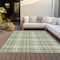 Homeroots 10' X 14' Artichoke Green Brown And Ivory Plaid Washable Indoor Outdoor Area Rug 597074 - alternate 6
