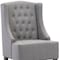 Homeroots 25" Gray and Black Upholstered Tufted Wingback Chair 526469 - alternate 5