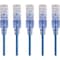 Monoprice Slim Cat6A Patch Cable, 5 Pack, 10 ft.Blue 15142 - alternate 1