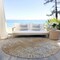 Homeroots 8' Terra Cotta Silver And Charcoal Round Oriental Washable Indoor Outdoor Area Rug 588848 - alternate 4