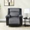Homeroots 39" Black And Gray Faux Leather And Fabric Manual Recliner 563924 - alternate 1