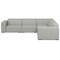 Homeroots 116" Gray Fabric Modular Sofa With Brown Legs 641012 - alternate 1