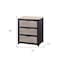 Homeroots 16" X 24" X 28" Natural Sandy Gray Metal Wood Veneer Paper Nightstand 347046 - alternate 2