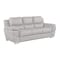 Homeroots 85" Light Gray Top Grain Leather Solid Wood Sofa 720443 - alternate 4