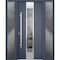 Vdomdoors Steel Door Deux 5755 Gray Graphite 2 Sidelight Exterior Windows Stainless Inserts Single Modern Pai DEUX5755EXD-GRE-W12+36+12 x H80-Right-hand Inswing - alternate 4