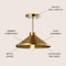 Jonathan Y Cisco 11.8 in. Iron Modern Farmhouse LED Semi Flush Mount, Brass Gold JYL9532A - alternate 6