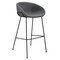 Homeroots Set of Two 30" Gray and Black Fabric and Steel Low Back Bar Height Bar Chairs 544690 - alternate 6