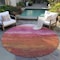 Homeroots 8' Blush Mauve And Rust Round Abstract Washable Indoor Outdoor Area Rug 618132 - alternate 5