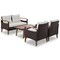Homeroots Three Piece Outdoor Beige Rattan Sofa Seating Group with Beige Cushions 625698 - alternate 4