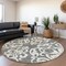 Homeroots 8' Gray And Ivory Round Damask Washable Indoor Outdoor Area Rug 614433 - alternate 3