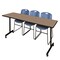 Regency Kobe Mobile T-Base Training Table W/ 2 Zeng Stack Chairs, 84 in W, 24 in L, Noble Oak MKTRCC8424NO44BE - alternate 1