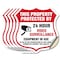 Signmission Video Surveillance Shield Sign This Prop, 4 inch X 4 inch, Vinyl Decal, 5PK SHI-D-5PACK-4-470 - alternate 1