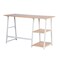 Homeroots Modern Geo Beech Home Office Table With Storage Shelves 475979 - alternate 3
